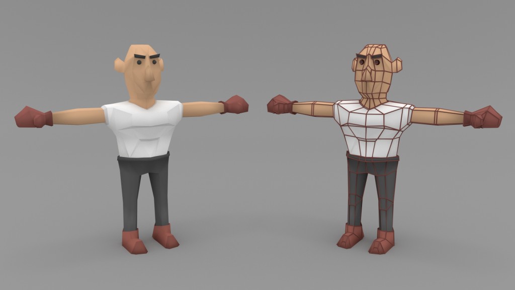 Low poly bulky man preview image 1